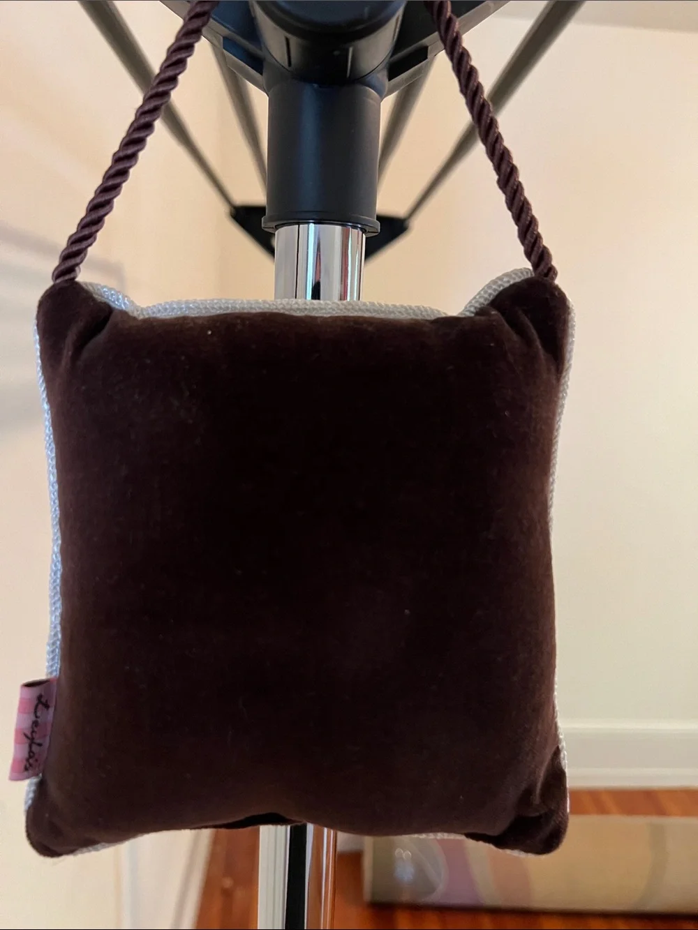 Brown Hanging Accent Pillow with Turquoise Script - 'I Have Issues'